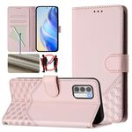 Per Nokia G42 / G310 Custodia per telefono in pelle con stampa a nido d'ape RFID (rosa)