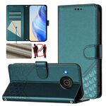 Per Nokia X20 / X10 Custodia per telefono in pelle con stampa a nido d'ape RFID (verde pavone)