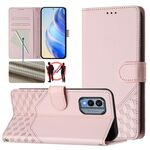 Per Nokia X30 5G Custodia per telefono in pelle con stampa a nido d'ape RFID (rosa)
