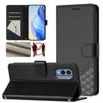 Per Nokia X30 5G Custodia per telefono in pelle con stampa a nido d'ape RFID (nera)