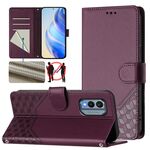 Per Nokia X30 5G Custodia per telefono in pelle con stampa a nido d'ape RFID (viola)