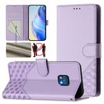 Per Nokia XR20 Custodia per telefono in pelle con stampa a nido d'ape RFID (viola chiaro)