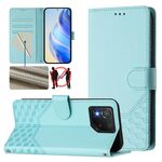Per Asus ROG Phone 8 / 8 Pro Custodia in pelle con stampa a nido d'ape RFID (verde menta)