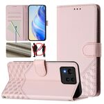 Per Asus Zenfone 11 Ultra Custodia per telefono in pelle con stampa a nido d'ape RFID (rosa)