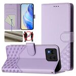 Per Asus Zenfone 11 Ultra Custodia per telefono in pelle con stampa a nido d'ape RFID (viola chiaro)