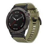Per Garmin Fenix ​​6X / 6X Pro Nylon Canvas Quick Release 26mm Cinturino per orologio (verde oliva)