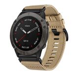 Per Garmin Fenix ​​6X / 6X Pro Nylon Canvas Quick Release Cinturino da 26 mm (cachi)