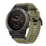 Per Garmin Fenix ​​5X / 5X Puls Nylon Canvas Quick Release Cinturino per orologio da 26 mm (verde oliva)