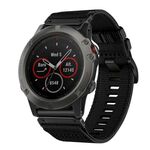 Per Garmin Fenix ​​5X / 5X Puls Nylon Canvas Quick Release Cinturino per orologio da 26 mm (nero)