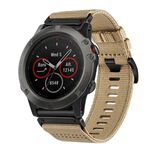 Per Garmin Fenix ​​5X / 5X Puls Nylon Canvas Quick Release Cinturino per orologio da 26 mm (cachi)