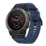 Per Garmin Fenix ​​5X / 5X Puls Nylon Canvas Quick Release Cinturino per orologio da 26 mm (blu)