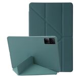 Per Redmi Pad Pro 12.1 Custodia in silicone con deformazione in pelle per tablet (verde scuro)