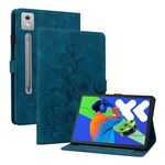 Per Lenovo Tab P12 12.7 2025 Custodia per tablet in pelle goffrata Lily (blu scuro)