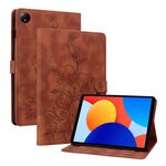 Per Xiaomi Redmi Pad SE 8.7 Custodia per tablet in pelle goffrata Lily (marrone)