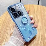 Per Xiaomi 14T Gradient Glitter Immortal Flower Ring Custodia per telefono tutto compreso (blu)