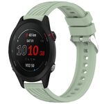 Per Garmin Forerunner 255S Music Stripe Texture cinturino in silicone da 18 mm (verde chiaro)