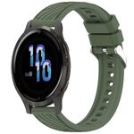 Per Garmin Venu 2S Stripe Texture 18mm Cinturino in silicone (verde scuro)