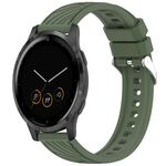 Per Garmin Vivoactive 4S Stripe Texture 18mm Cinturino in silicone (verde scuro)