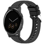 Per Garmin Vivoactive 4S Stripe Texture cinturino in silicone da 18 mm (nero)