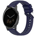 Per Garmin Vivoactive 4S Stripe Texture 18mm Cinturino in silicone (blu notte)