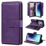 Per Redmi 14C 4G Global Multi-Function Wallet 10 Card Slots Custodia per telefono in pelle (viola)