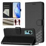 Per Ulefone Note 14 Custodia per telefono in pelle con stampa a nido d'ape RFID (nera)