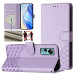 Per Ulefone Note 14 Custodia per telefono in pelle con stampa a nido d'ape RFID (viola chiaro)