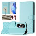 Per Ulefone Note 17 Pro Custodia per telefono in pelle con stampa a nido d'ape RFID (verde menta)