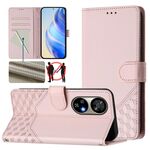 Per Ulefone Note 17 Pro Custodia per telefono in pelle con stampa a nido d'ape RFID (rosa)