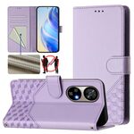Per Ulefone Note 17 Pro Custodia per telefono in pelle con stampa a nido d'ape RFID (viola chiaro)