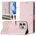 Per Ulefone Note 18 Ultra Custodia per telefono in pelle con stampa a nido d'ape RFID (rosa)