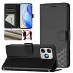Per Ulefone Note 18 Ultra Custodia per telefono in pelle con stampa a nido d'ape RFID (nera)