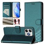 Per Ulefone Note 18 Ultra Custodia per telefono in pelle con stampa a nido d'ape RFID (verde pavone)