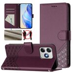 Per Ulefone Note 18 Ultra Custodia per telefono in pelle con stampa a nido d'ape RFID (viola)
