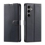 Per Samsung Galaxy S24 5G Voltage Custodia per telefono in pelle ultra sottile a pois (nera)