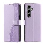 Per Samsung Galaxy S24+ 5G Voltage Custodia per telefono in pelle ultra sottile a pois (viola)