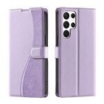 Per Samsung Galaxy S24 Ultra 5G Voltage Custodia per telefono in pelle ultrasottile a pois (viola)