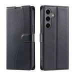 Per Samsung Galaxy S23 FE 5G Voltage Custodia per telefono in pelle ultra sottile a pois (nera)