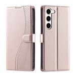 Per Samsung Galaxy S23+ 5G Voltage Custodia per telefono in pelle ultra sottile a pois (oro rosa)