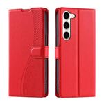 Per Samsung Galaxy S23+ 5G Voltage Custodia per telefono in pelle ultra sottile a pois (rosso)