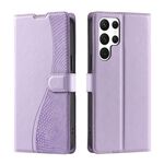 Per Samsung Galaxy S22 Ultra 5G Voltage Custodia per telefono in pelle ultrasottile a pois (viola)