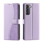 Per Samsung Galaxy S22+ 5G Voltage Custodia per telefono in pelle ultra sottile a pois (viola)