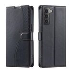 Per Samsung Galaxy S22+ 5G Voltage Custodia per telefono in pelle ultra sottile a pois (nera)