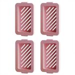 4 pezzi/confezione multifunzionale in rete elastica antiscivolo scatola di sapone schiumogeno per scarico (rosa)