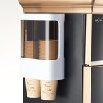 Organizer per bicchieri monouso per uso domestico, distributore d'acqua antipolvere, mensola da parete, stile: doppio cilindro bianco