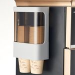 Organizzatore per bicchieri monouso per uso domestico, distributore di acqua antipolvere, mensola da parete, stile: cilindro doppio grigio