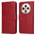 Per OPPO Reno12 F 4G Custodia per telefono in pelle con texture di vitello classica (rosso)