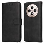 Per OPPO Reno12 F 4G Custodia per telefono in pelle con texture di vitello classica (nero)