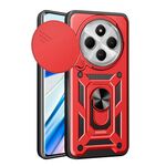 Per Xiaomi Redmi 14C 4G Custodia per fotocamera scorrevole TPU Hybrid PC Phone Case (rosso)