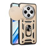 Per Xiaomi Redmi 14C 4G Custodia per fotocamera scorrevole TPU Hybrid PC Phone Case (oro)